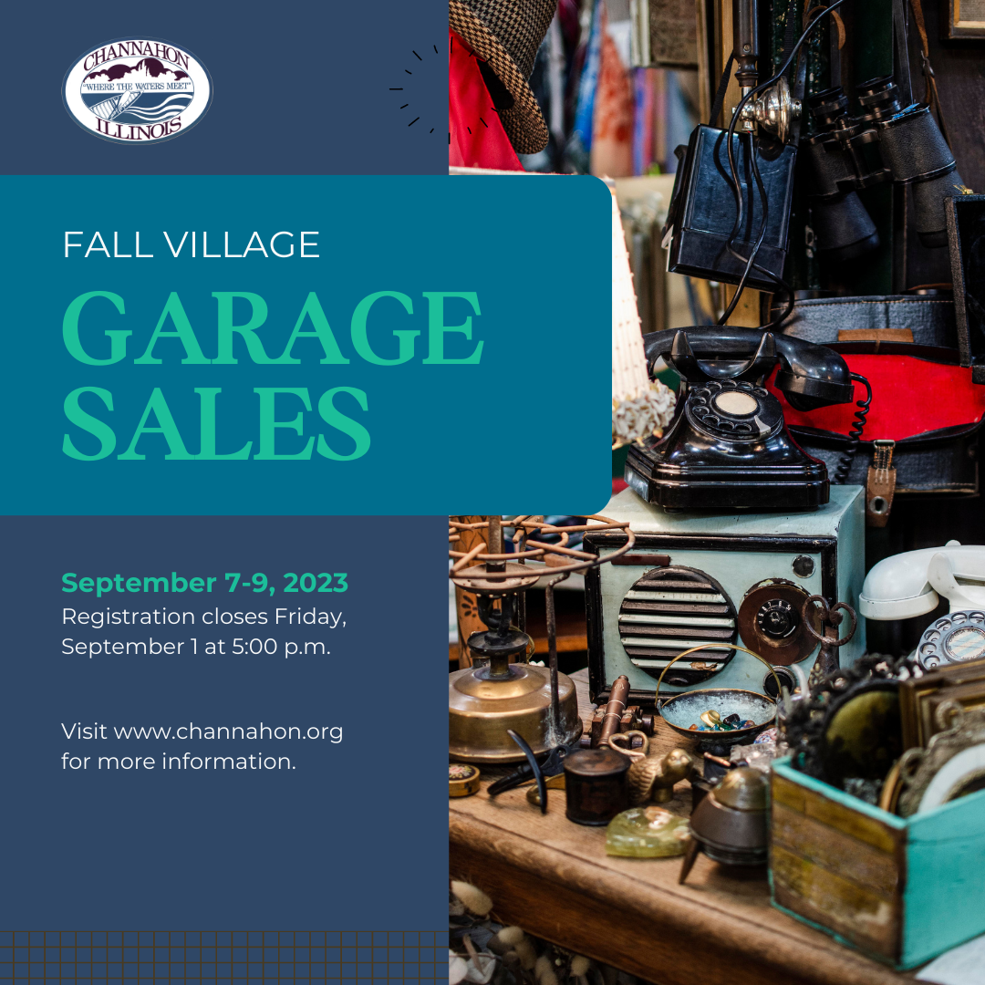 Graphic advertising close of fall garage sale registration