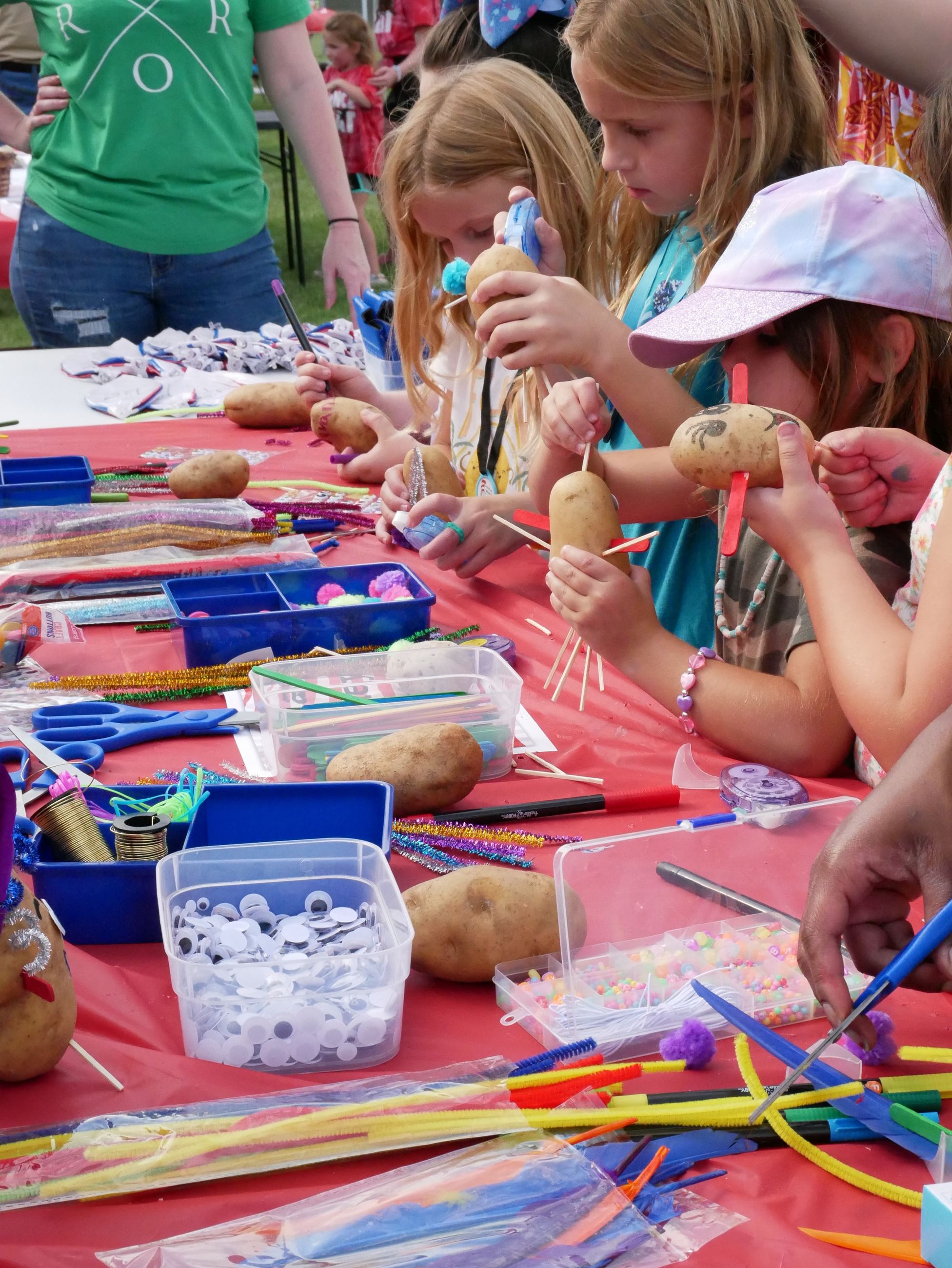 Kids doing arts and crafts
