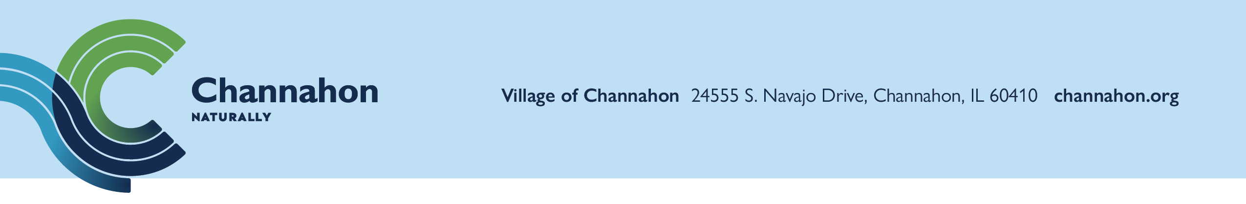 Village of Channahon official letterhead. Reads: Village of Channahon. Image: Channahon logo.