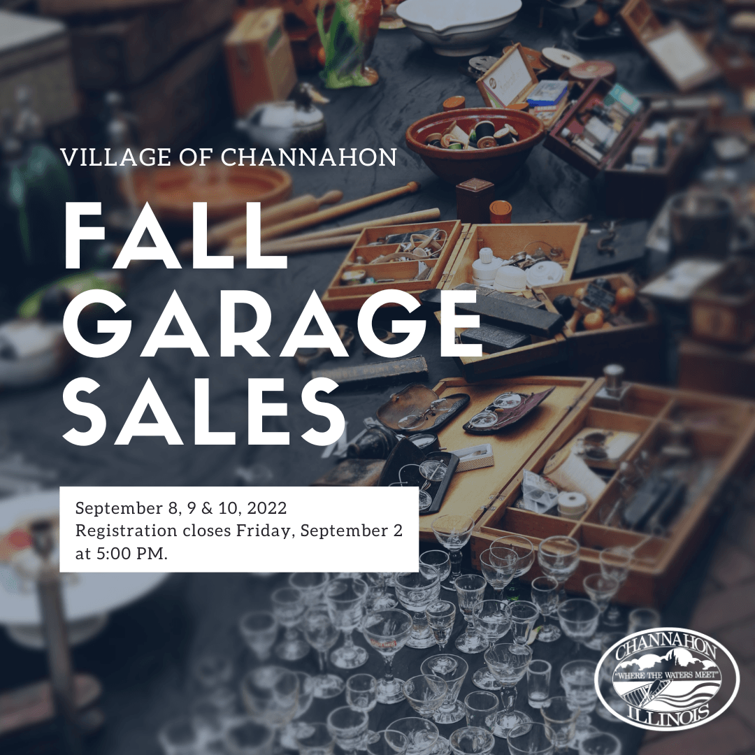 Graphic stating fall garage sale registration is now open