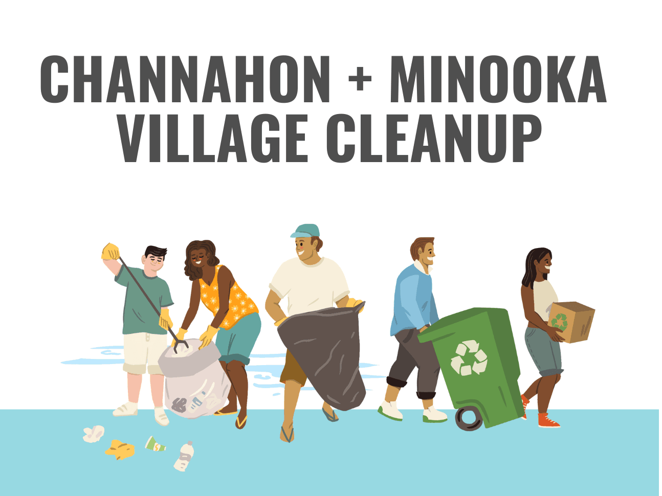 Flyer with information on joint community cleanup effort with Villages of Channahon and Minooka