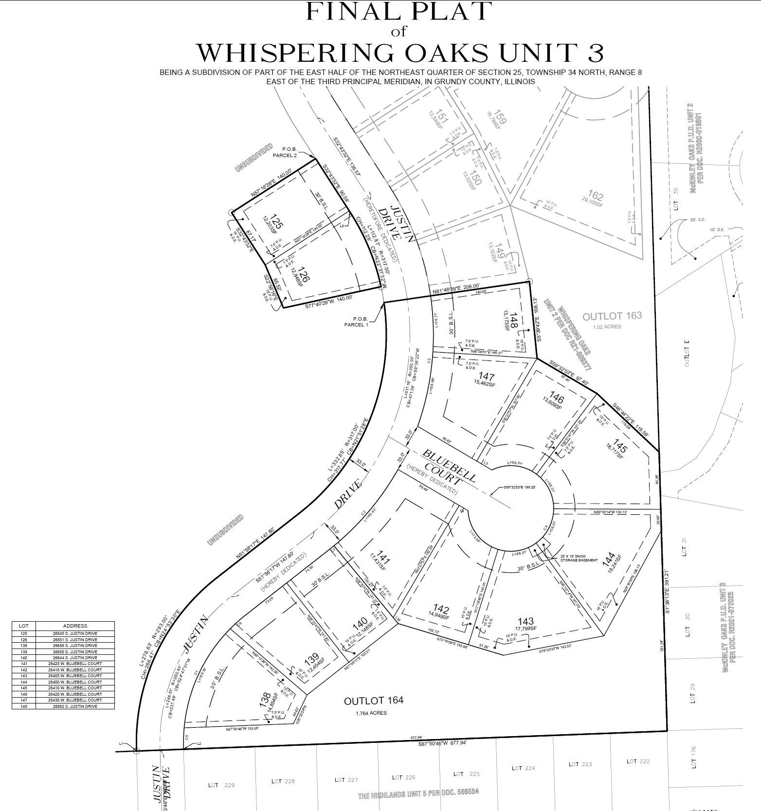 Whispering Oaks Unit 3 Plat