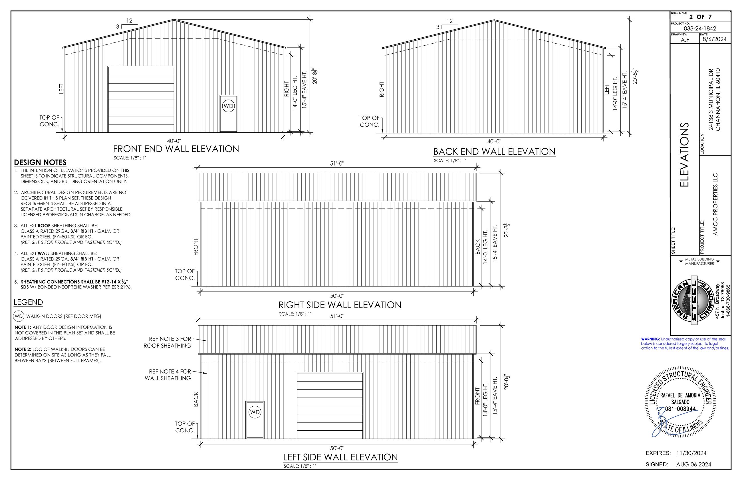 Channahon General Rental - Accessory Building Elevations