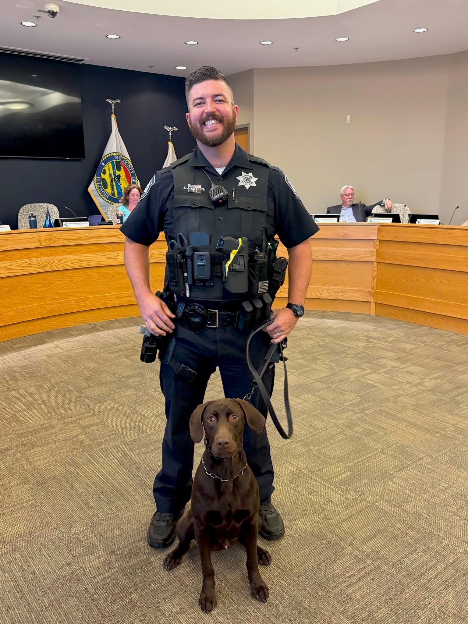 Officer Ethan Anderson and K9 Officer Atlas.