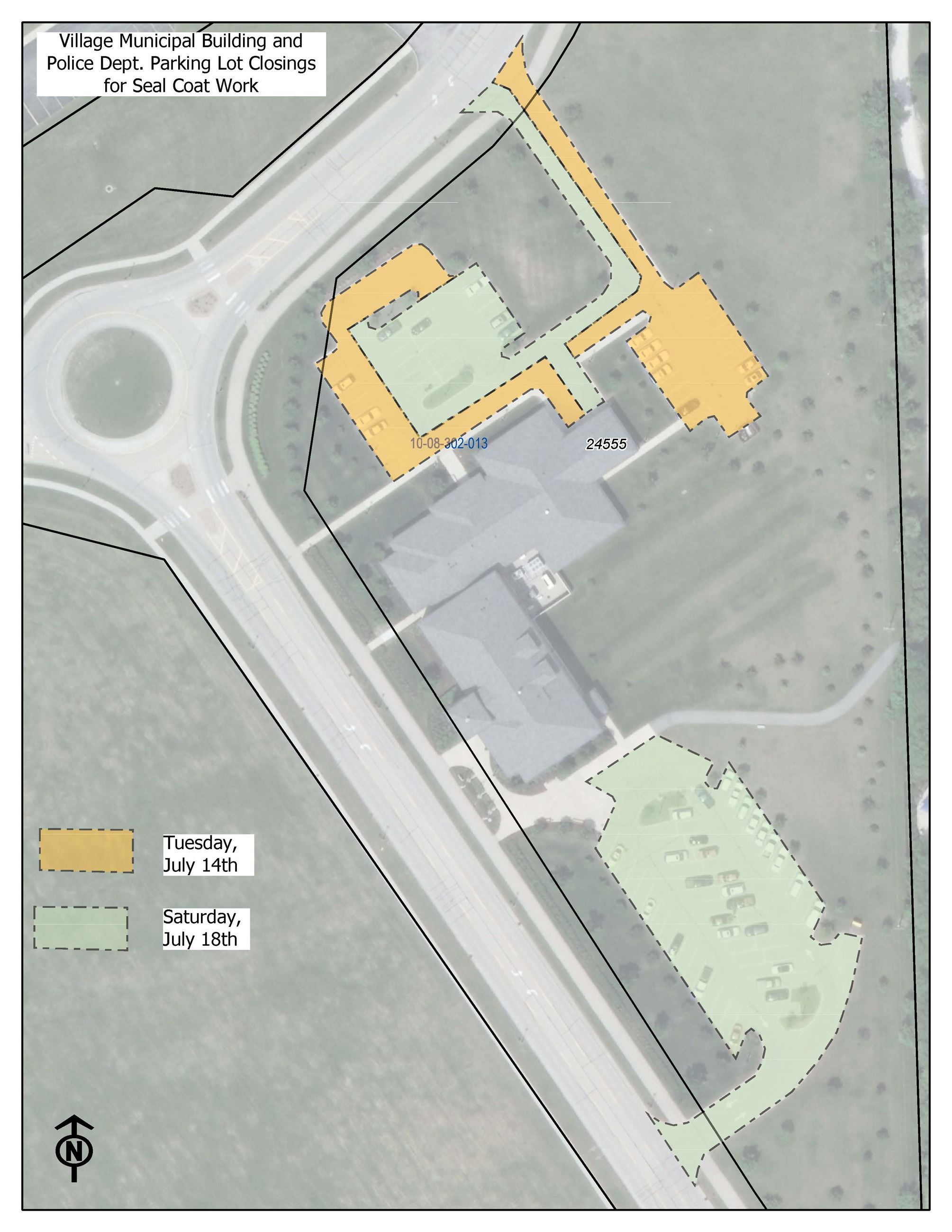 Village Hall PD Parking Lot Closures July 2020